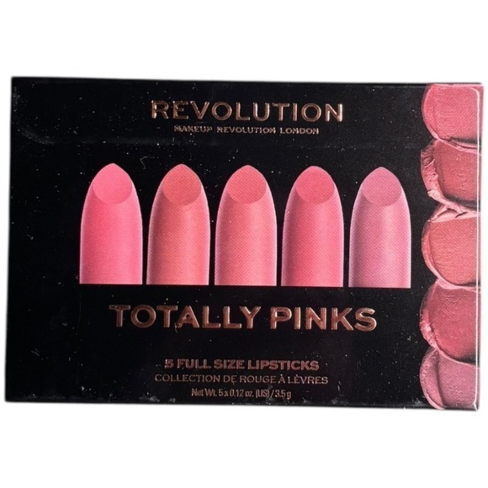 Makeup Revolution Totally Pinks Lipstick Set (5 Full Size) Matte Pink Shades NIB